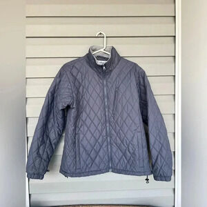 Columbia Womens Interchange Diamond Quilt Full Zip Insulated Jacket-Gray Sz L